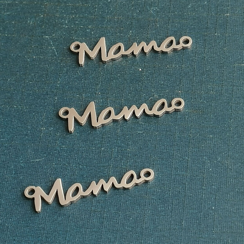 Amazon explosion mirror stainless steel simple Mother's Day English letter bracelet pendant DIY accessories for women