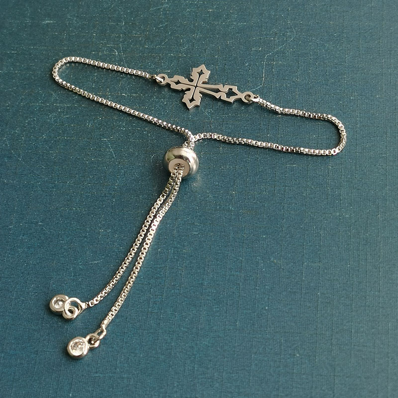 Factory direct sales of diy jewelry accessories, retro silver cross pendants, titanium steel bracelets and pendants, cross-border export detail image 3