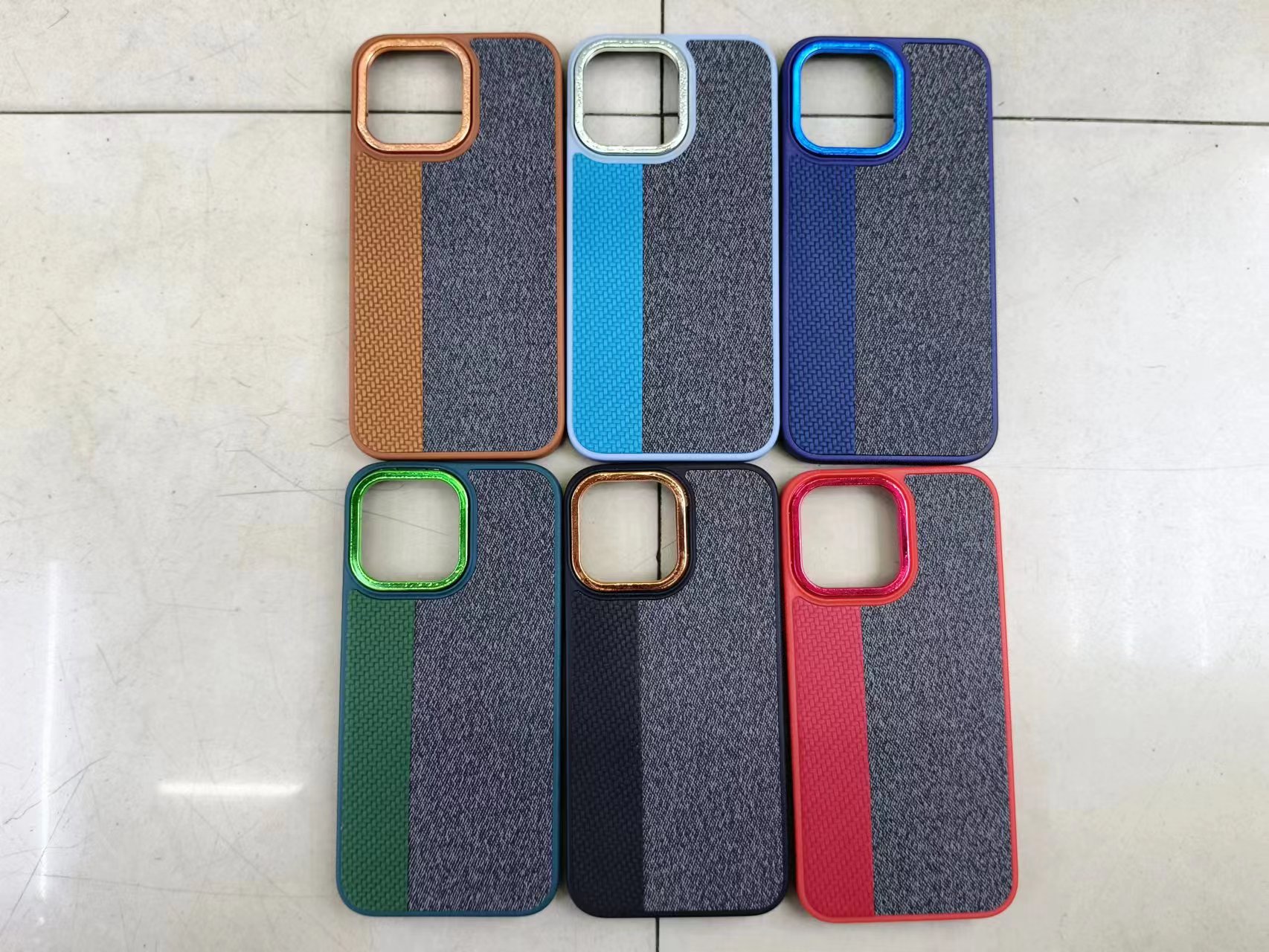 Electroplated lens frame linen tpu phone case