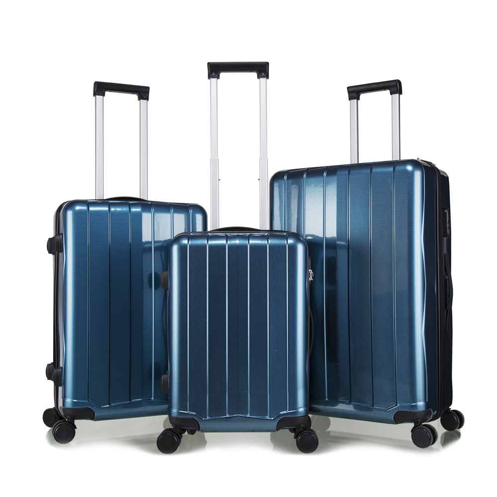 PVC四件套行李箱男女旅行箱登机拉杆箱 高品质 轻便携带 原工厂定做 图