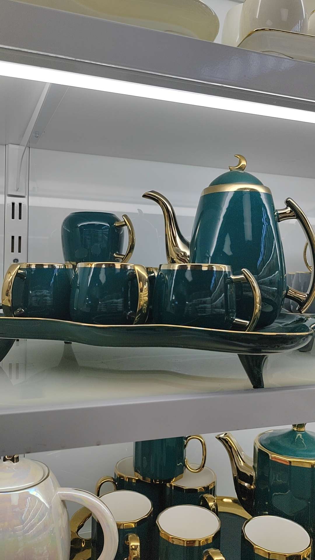 Jingdezhen 1 Pot 6 Cups 1 Tray Water European Coffee Teapot Set Kitchenware Supplies Item Picture