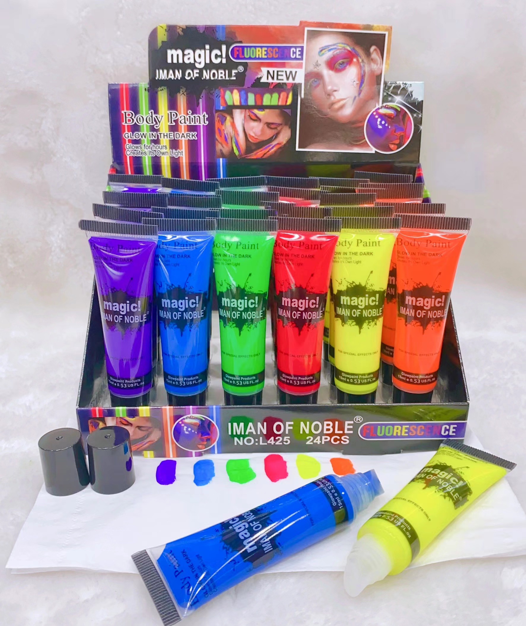 IMAN OF NOBLE's new 2023 fluorescent lipstick Face Color can be used for Halloween thumbnail