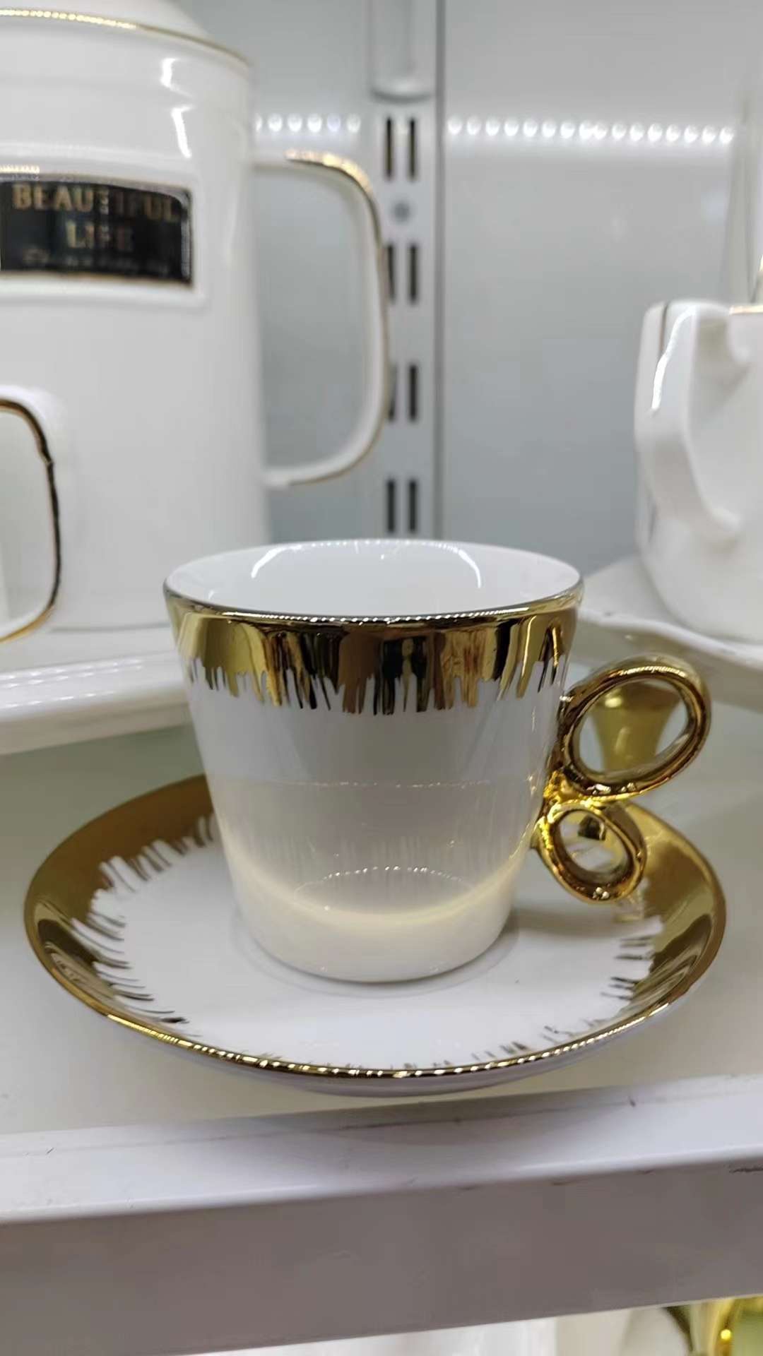 Jingdezhen 6 Cup 6 Dish Coffee Cup Dish Set Ceramic Cup Ceramic Dish Kitchen Supplies undefined