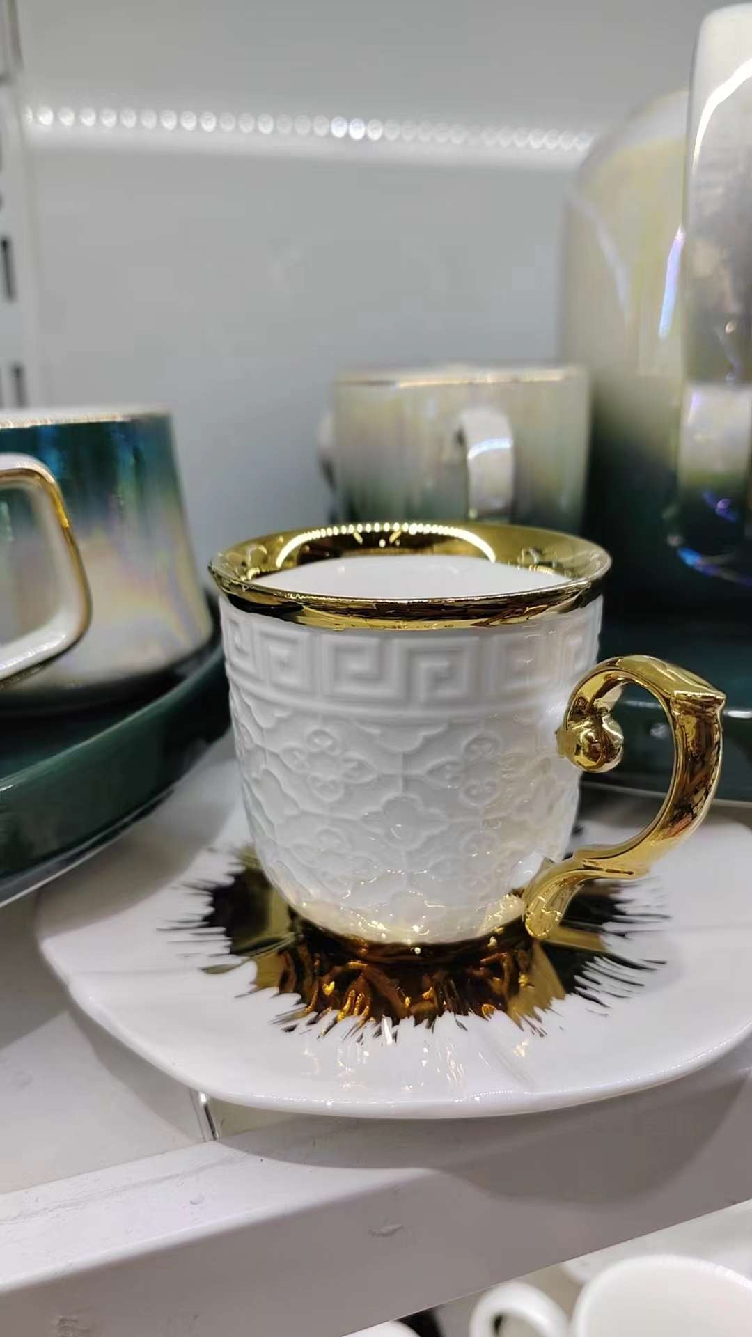 Jingdezhen 6 Cup 6 Dish Coffee Cup Dish Set Ceramic Cup Ceramic Dish Kitchen Supplies undefined