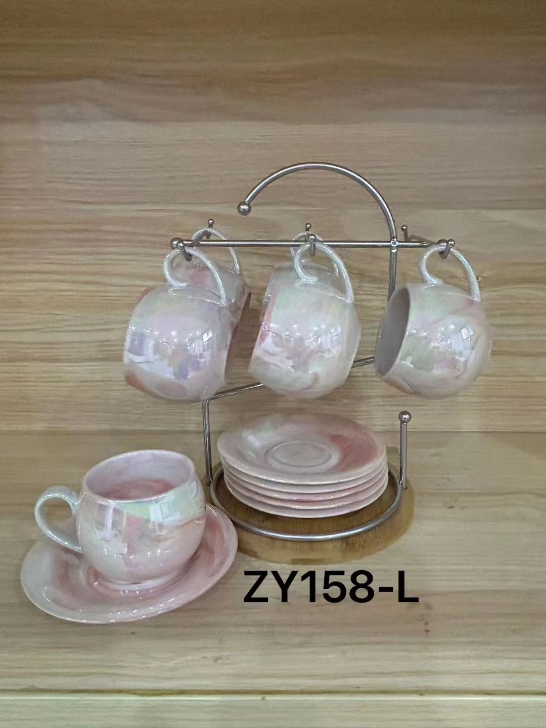 Jingdezhen Ceramic Cup Coffee Cup Saucer 6 Cups 6 Dishes With Rack Coffee Cup Saucer