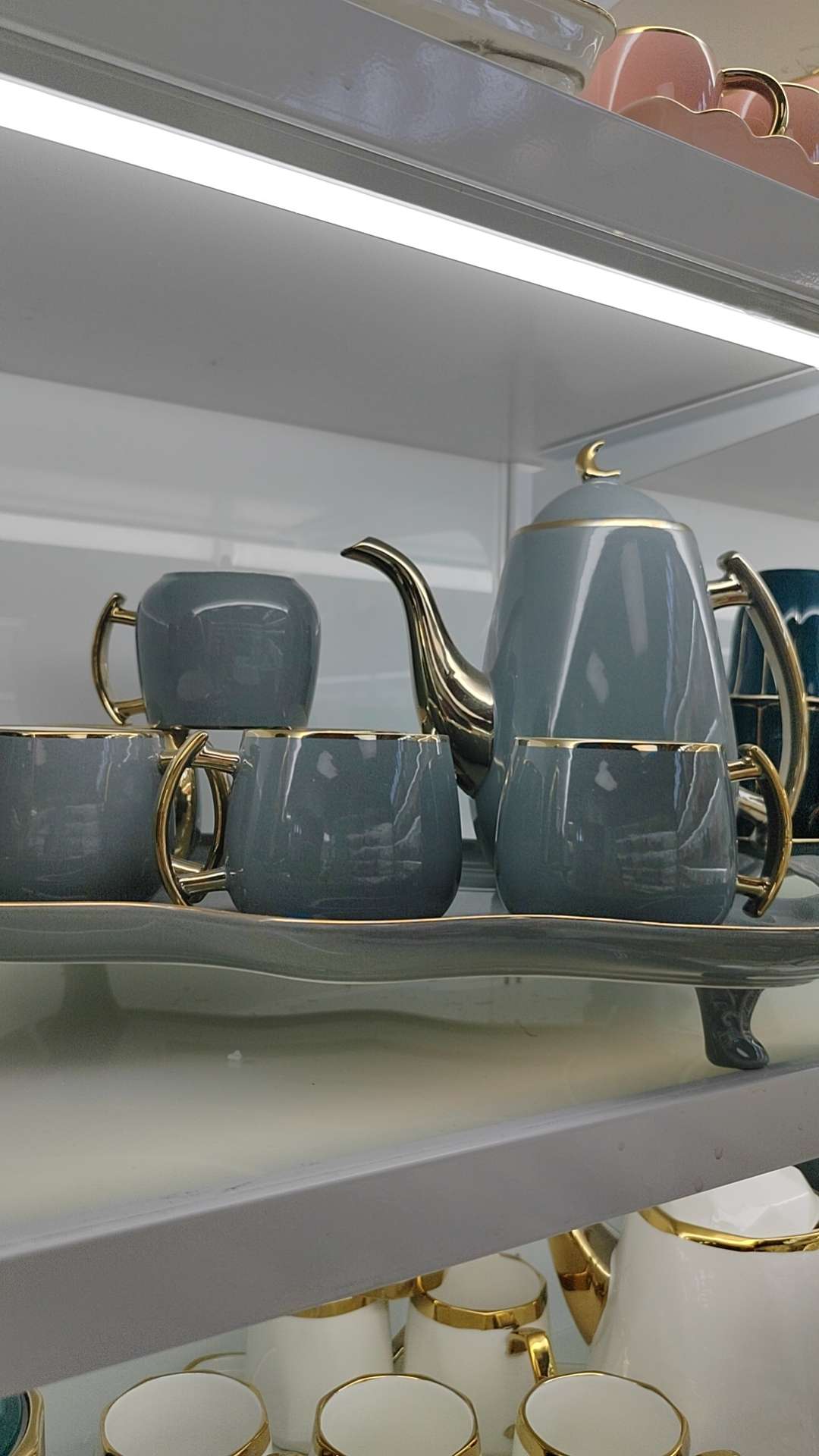 Jingdezhen 1 Pot 6 Cups 1 Tray Water European Coffee Teapot Set Kitchenware Supplies undefined