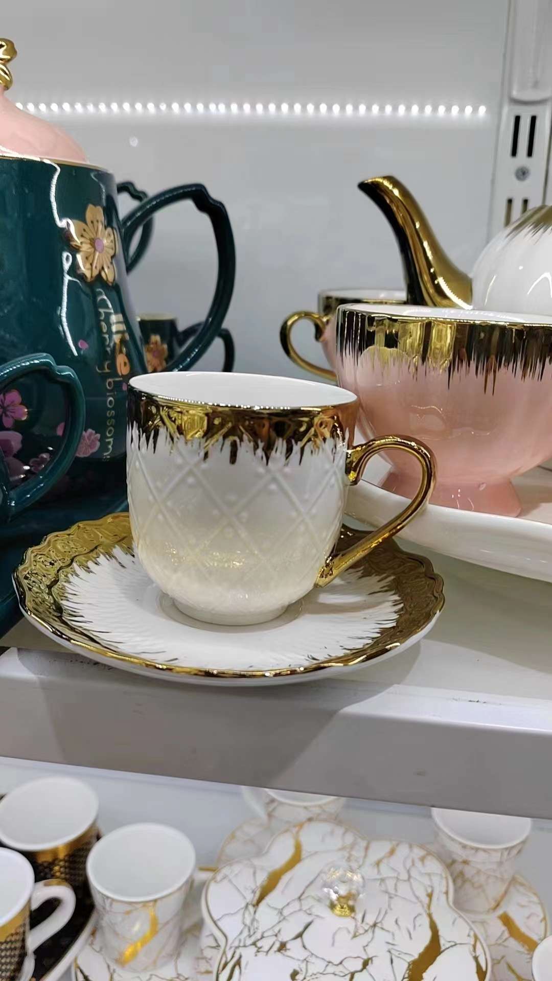 Jingdezhen 6 Cup 6 Dish Coffee Cup Dish Set Ceramic Cup Ceramic Dish Kitchen Supplies undefined