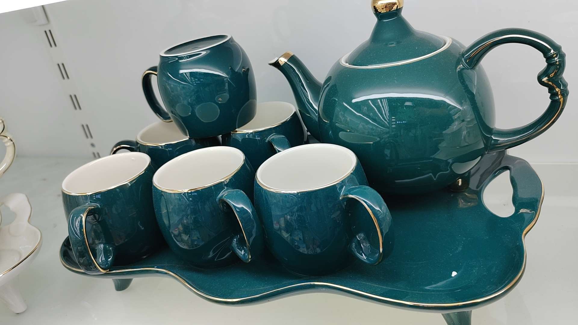 景德镇陶瓷水具套装茶壶套装1壶6杯1托盘厨具用品详情图2
