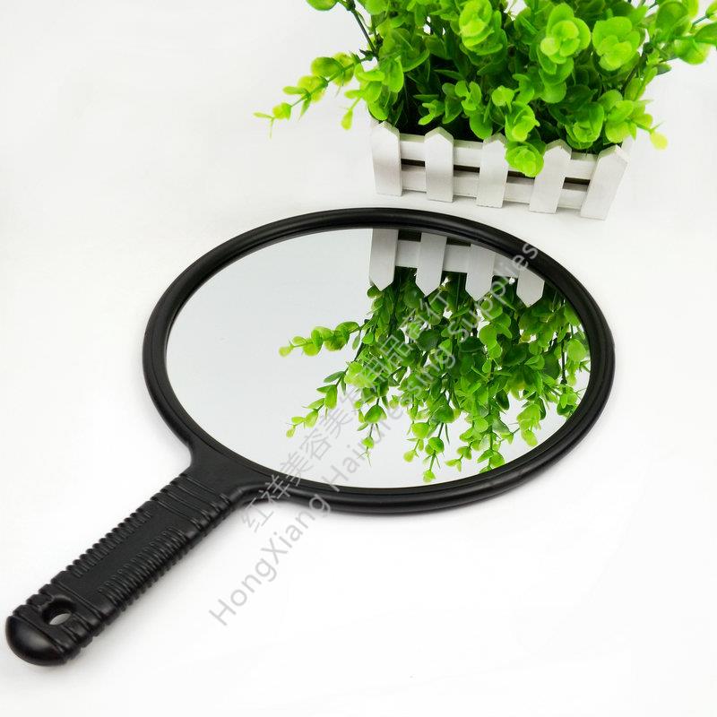 Handle mirror Hair salon back mirror Barber circle mirror commercial makeup rearview mirror Hair handle makeup mirror Silver mirror