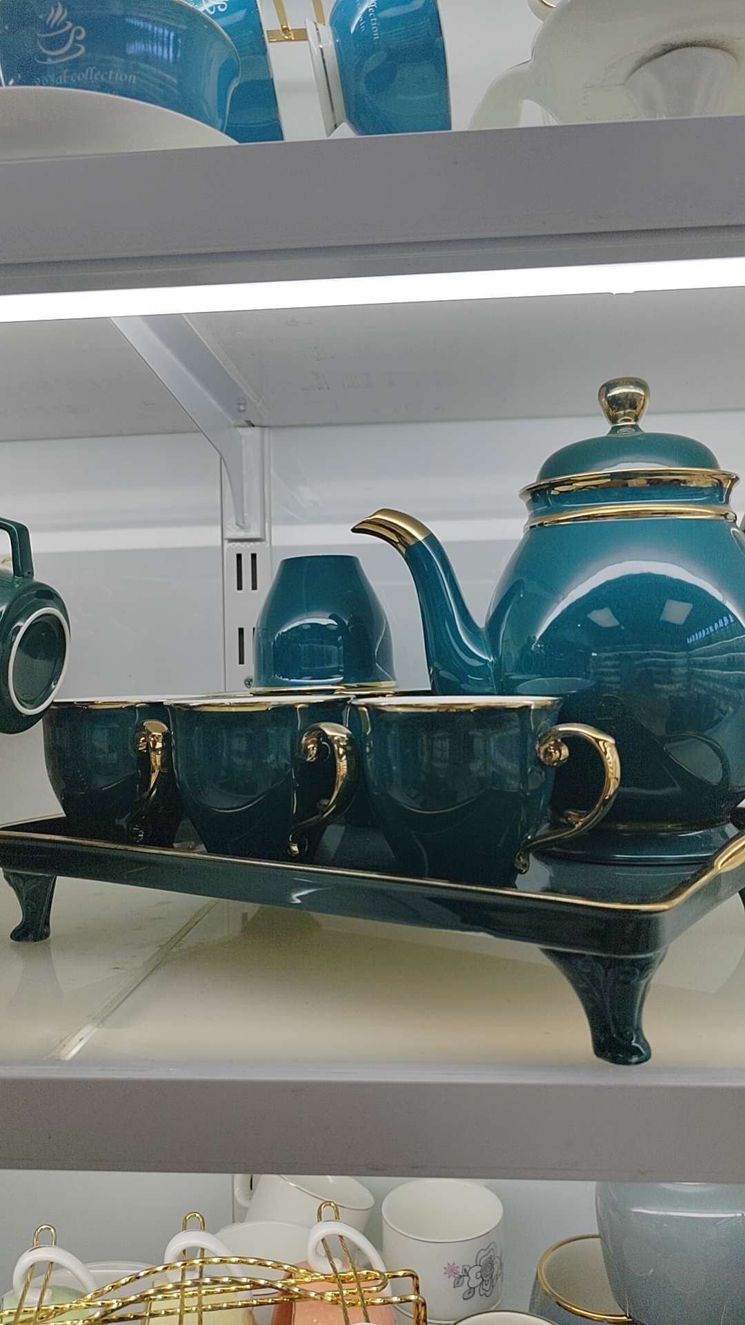 Jingdezhen 1 Pot 6 Cups 1 Tray Water European Coffee Teapot Set Kitchenware Supplies Specification drawing