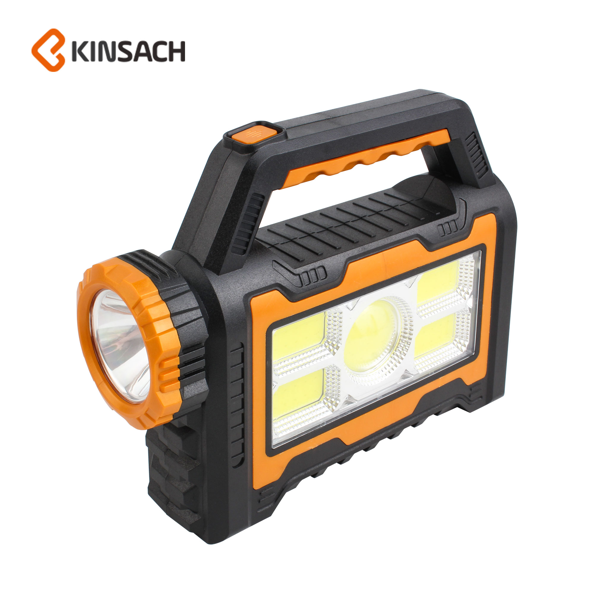 Solar hand lamp new lighting rechargeable flashlight COB emergency light