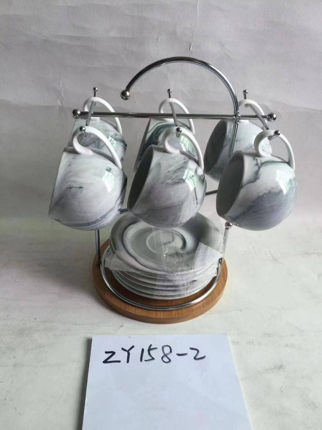 Jingdezhen Ceramic Cup Coffee Cup Saucer 6 Cups 6 Dishes With Rack Coffee Cup Saucer Application Scenario