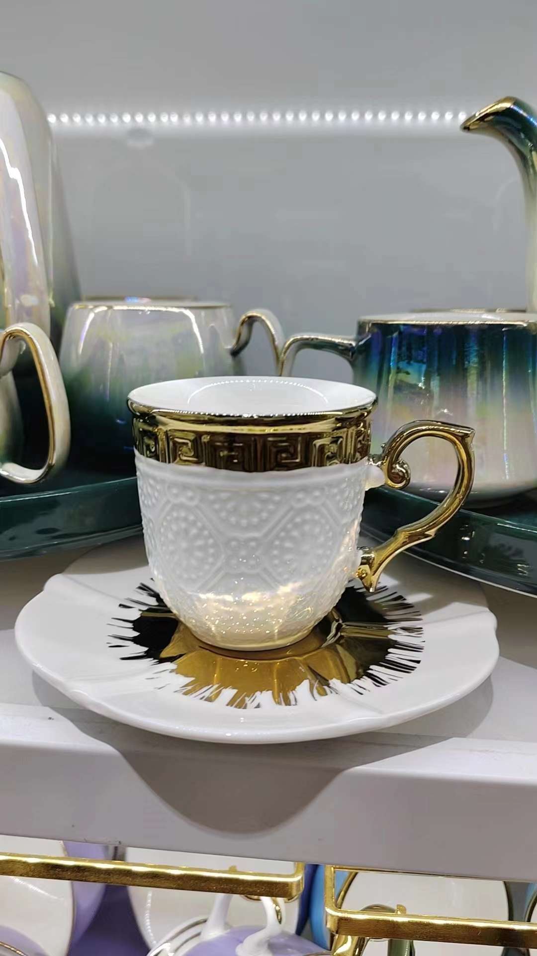 Jingdezhen 6 Cup 6 Dish Coffee Cup Dish Set Ceramic Cup Ceramic Dish Kitchen Supplies undefined