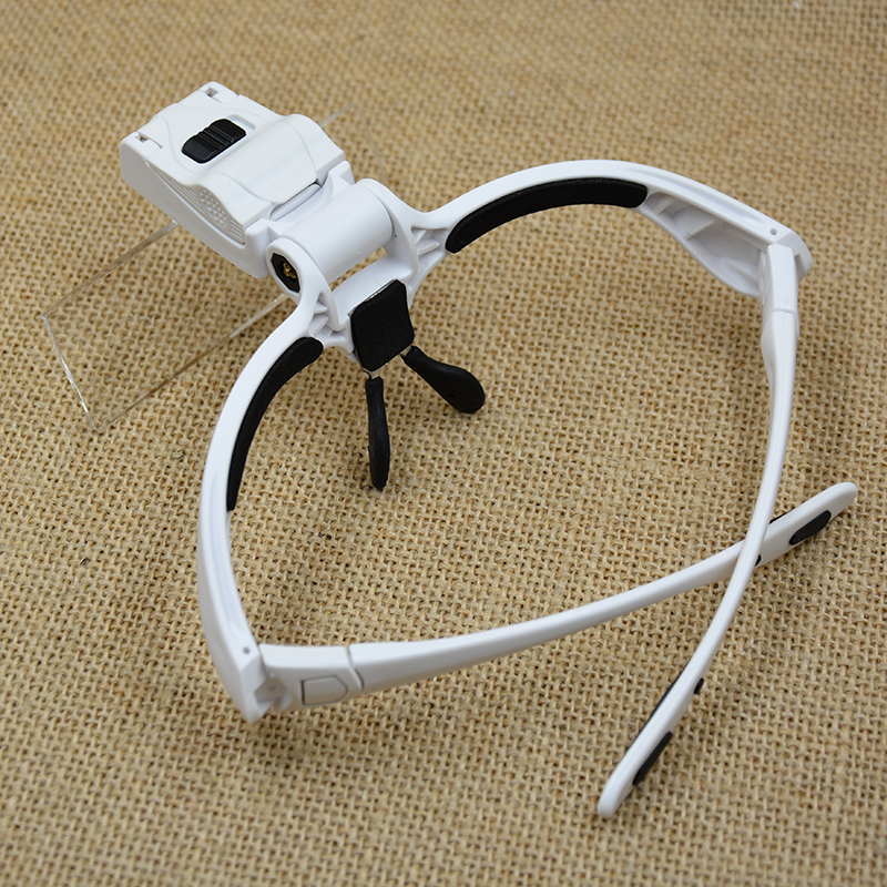 LED lamp 9892BP battery model /BC charging model head-mounted glasses, high-definition acrylic multi-magnification lens, reading electronic repair magnifying glass
