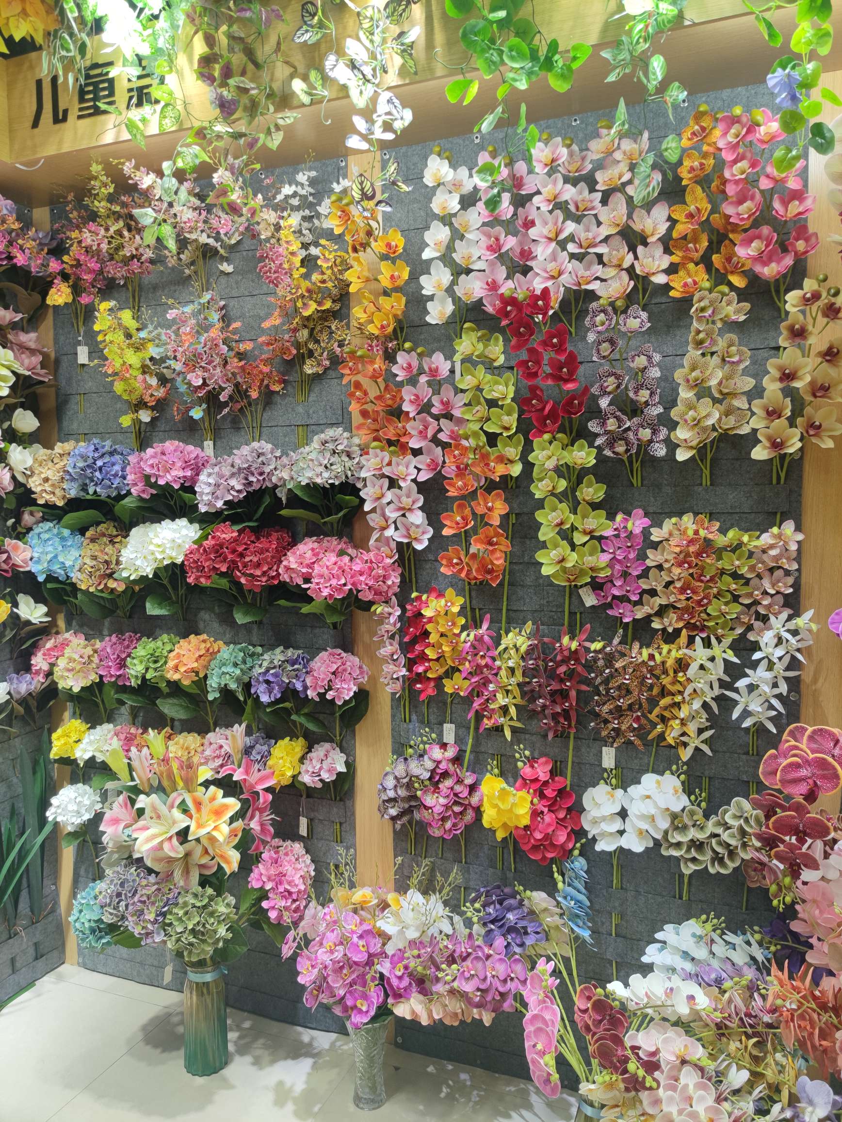 Factory direct sales, artificial flowers, potted plants, bunches, fences, lawns, soft hangings, vines detail image 3