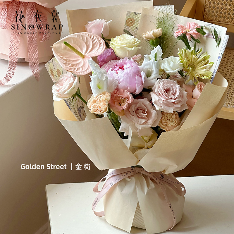 鲜花包装实物图