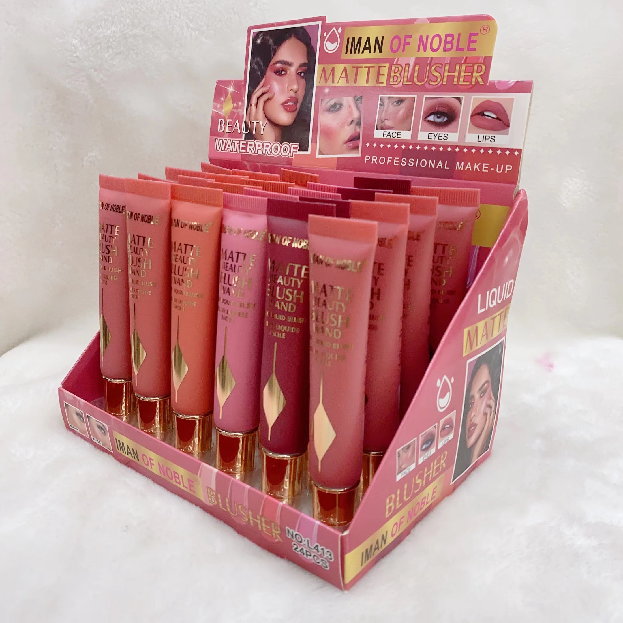 新款腮红液/自然清透/无粉感白底实物图