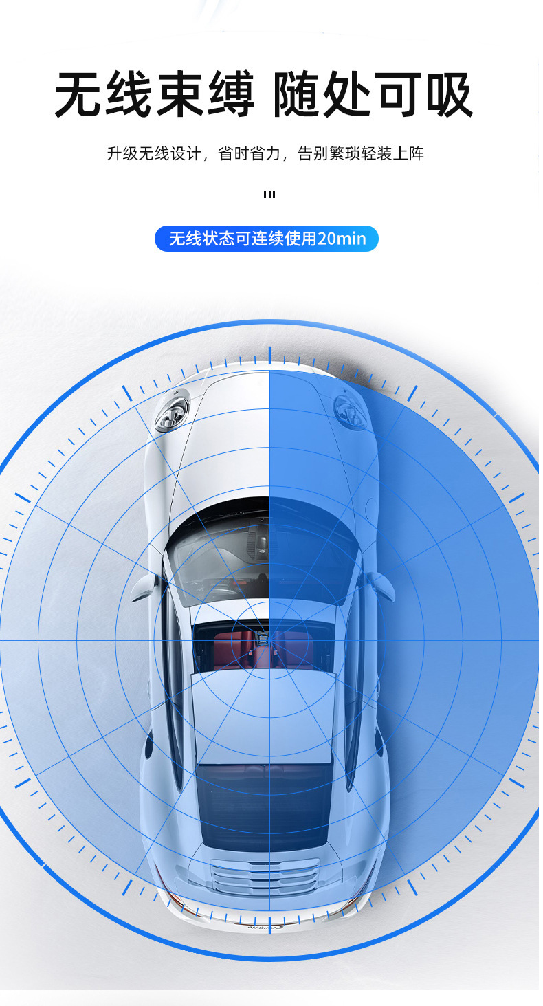 吸尘器车用家用无线充电彩盒英车载吸尘器无线大功率干湿两用宠物详情8