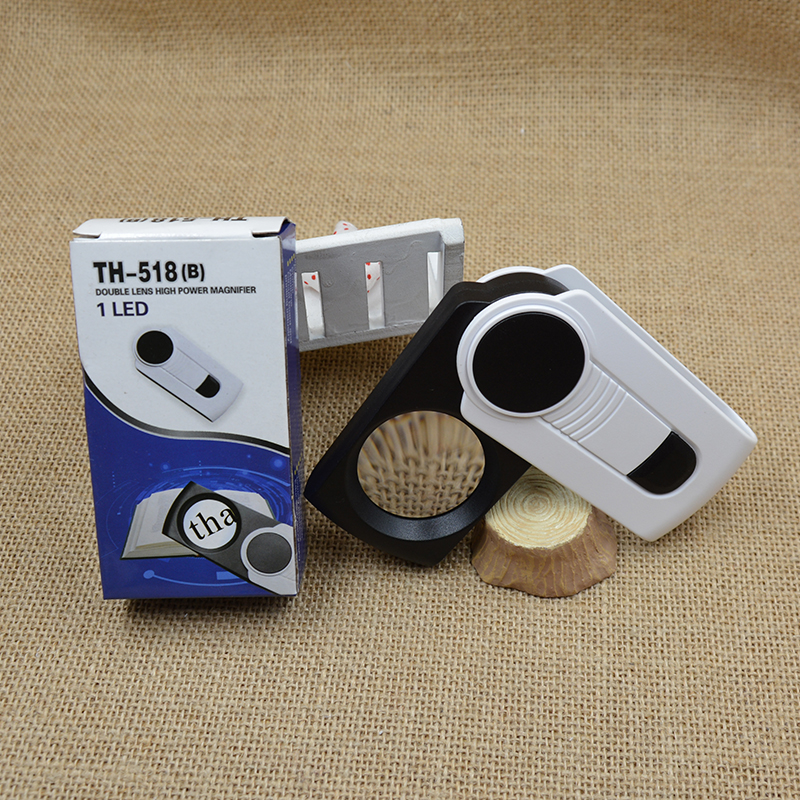 Mobile phone model folding rotating magnifying glass Reading magnifying glass with light 518B Item Picture