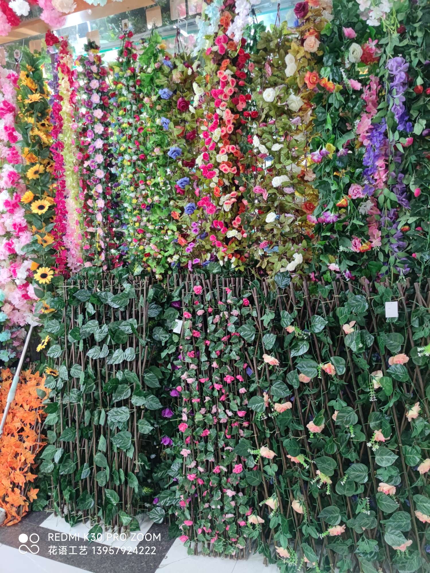 Factory direct sales, artificial flowers, potted plants, bunches, fences, lawns, soft hangings, vines detail image 17
