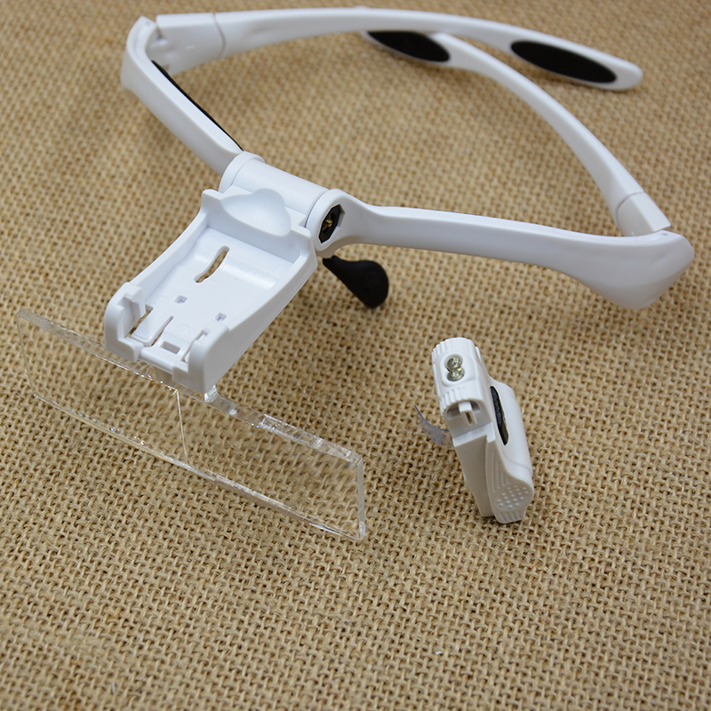 LED lamp 9892BP battery model /BC charging model head-mounted glasses, high-definition acrylic multi-magnification lens, reading electronic repair magnifying glass Specification image