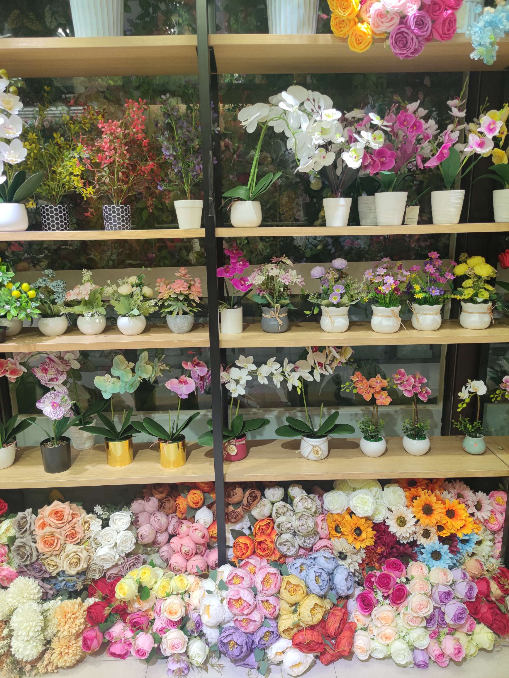 Factory direct sales, artificial flowers, potted plants, bunches, fences, lawns, soft hangings, vines detail image 9