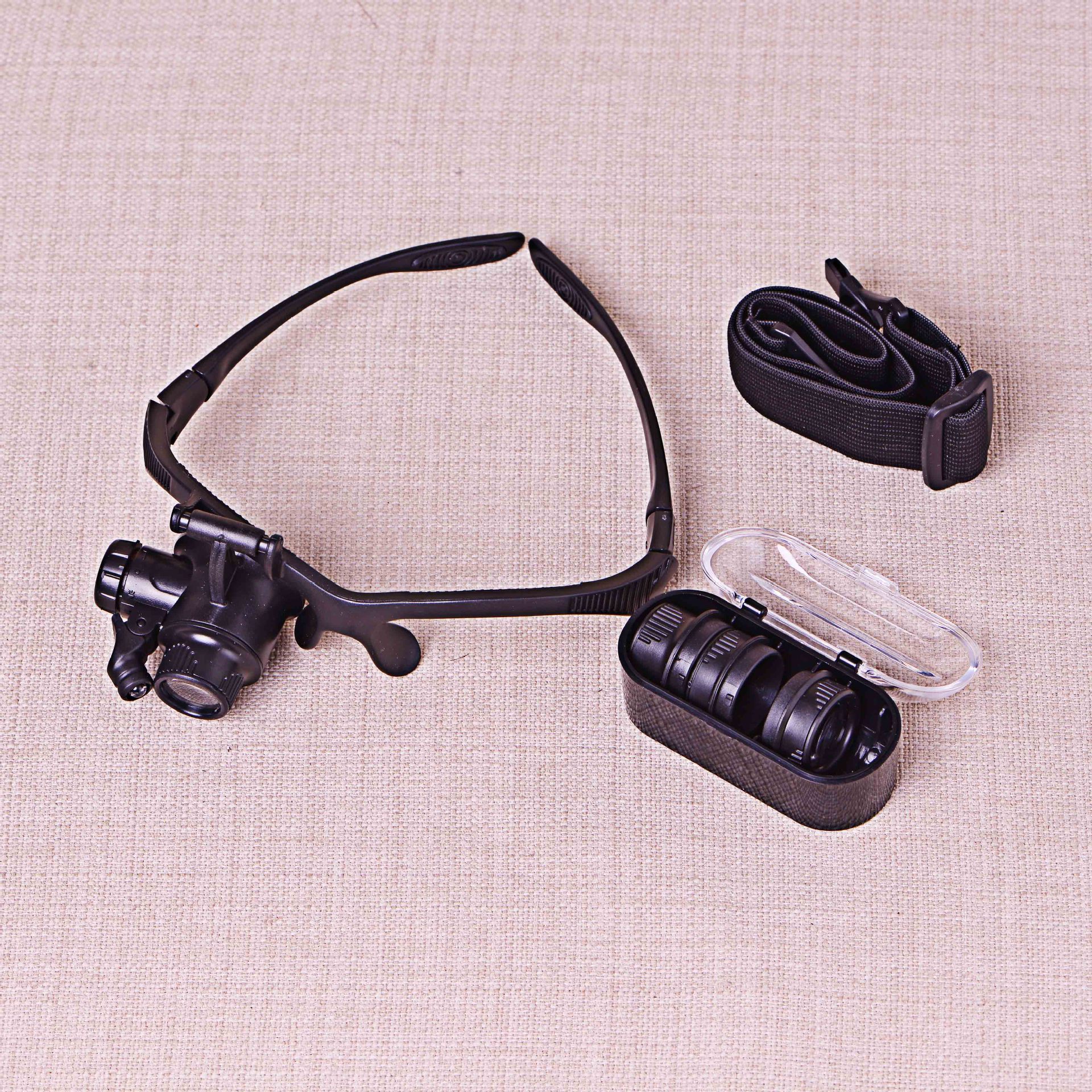 Yiwu Jinghui Factory Direct Sales 9892F high-power multi-lens replaceable monocular glasses, watch electronic repair, reading, jewelry appraisal, antique and jade, LED lamp magnifying glass details Picture