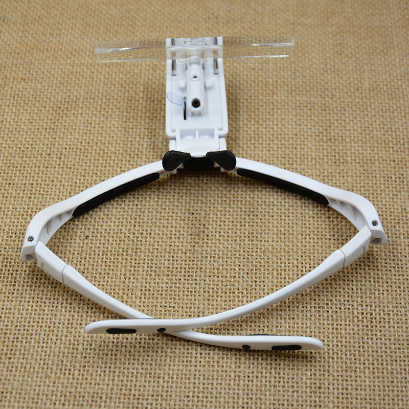 LED lamp 9892BP battery model /BC charging model head-mounted glasses, high-definition acrylic multi-magnification lens, reading electronic repair magnifying glass Application Scenario