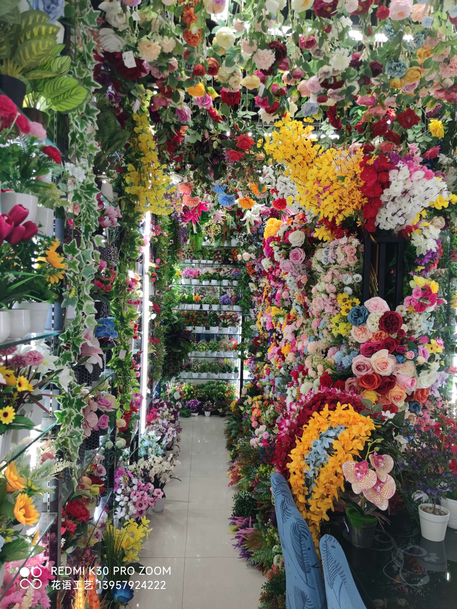 Factory direct sales, artificial flowers, potted plants, bunches, fences, lawns, soft hangings, vines detail image 19