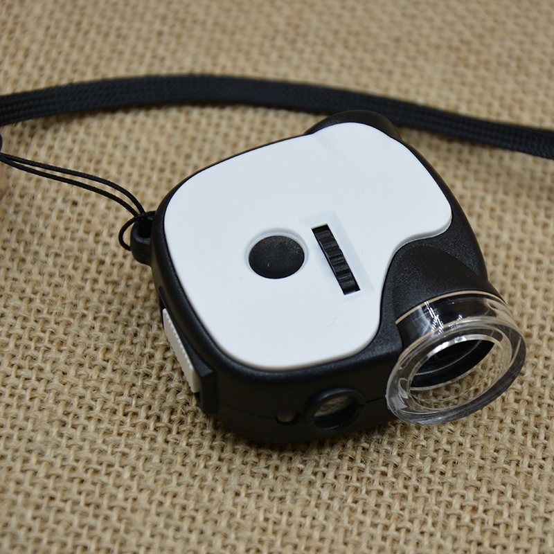 55x portable mini microscope LED lamp UV banknote detector lamp Antique and jewelry high-power magnifying glass 7004D