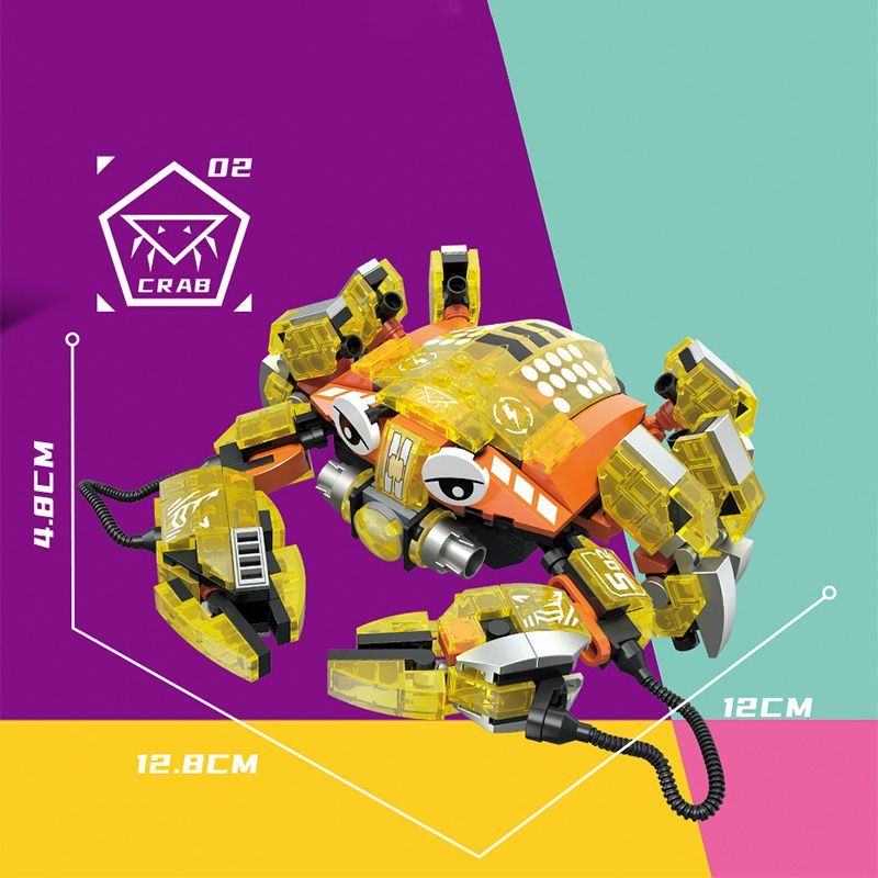 New glow-in-the-dark shark building blocks cool Ocean series crab Glowing Tyrannosaurus rex dinosaur assembly children's gift detail image 8