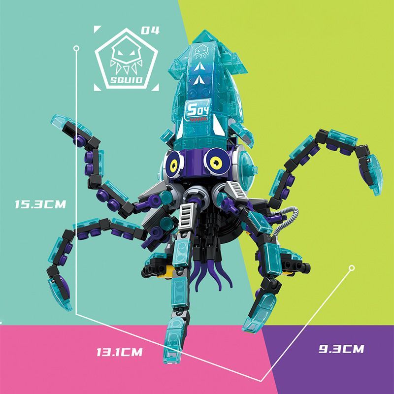 New glow-in-the-dark shark building blocks cool Ocean series crab Glowing Tyrannosaurus rex dinosaur assembly children's gift detail image 10