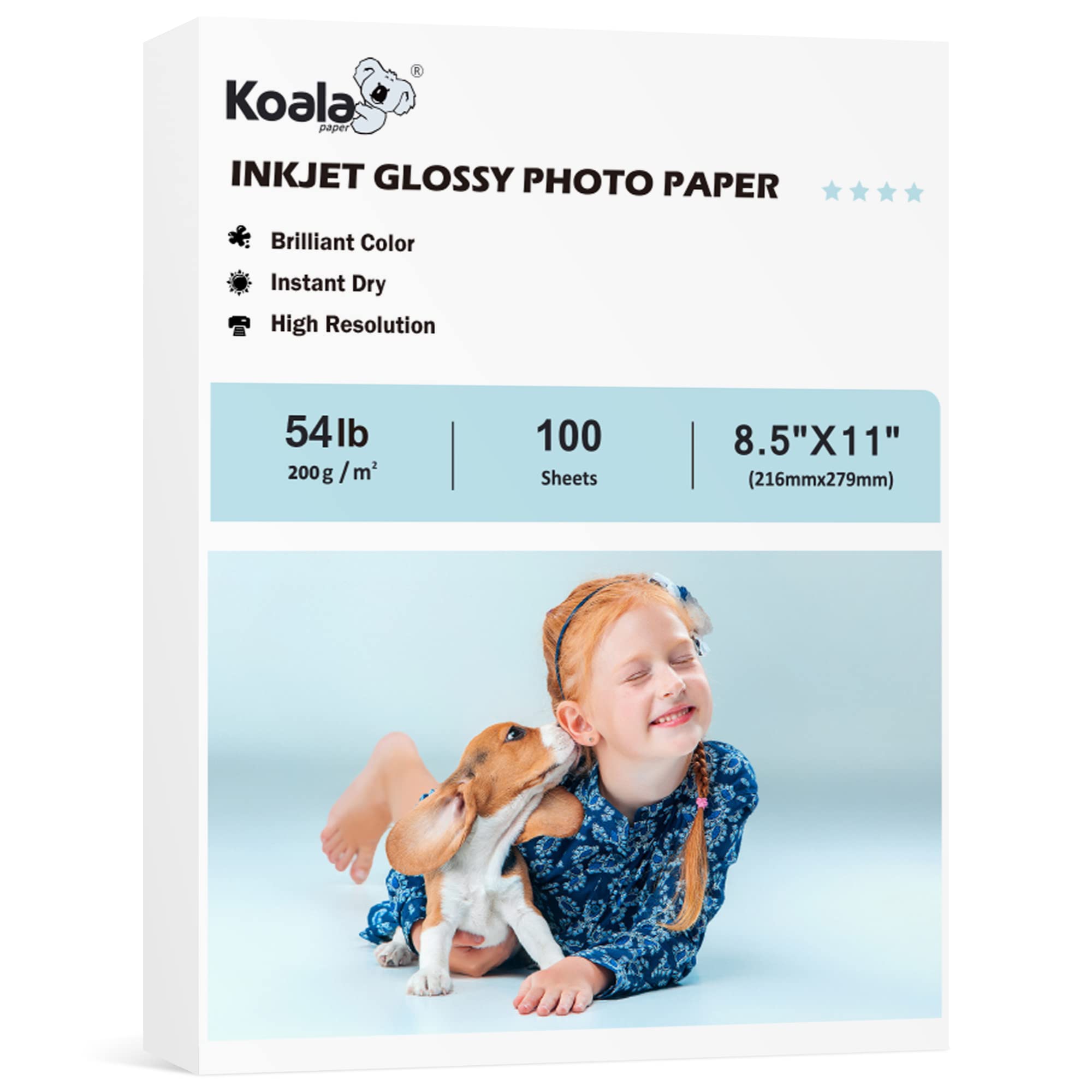 8.5x11 "high-gloss photo paper, 200g photo paper, 100 photo paper, photo paper, photo paper