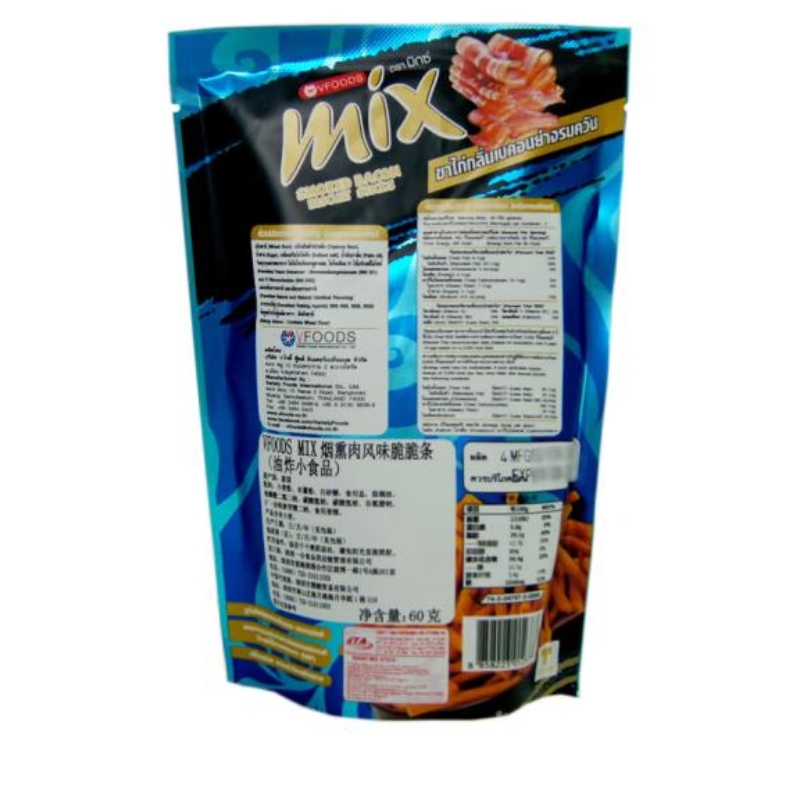 Thailand Imported Vfoods Mix Flavor Crispy Bar 60G~75G Smoked Meat Nori And Other Multi-Flavor 48 Bags * Box Imported Crispy Bar Snack Puffed Food Leisure Zero details Picture