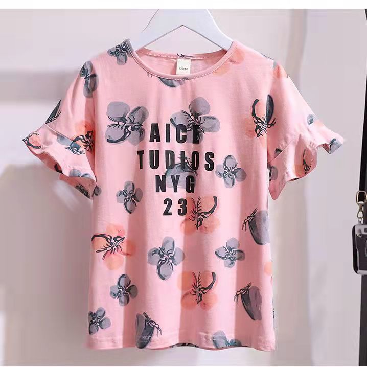Girls' denim shorts for Zhongda Children's Set 2023 Summer New Style Zhongda Children's Girls' stylish Korean summer short-sleeved outfit details Picture