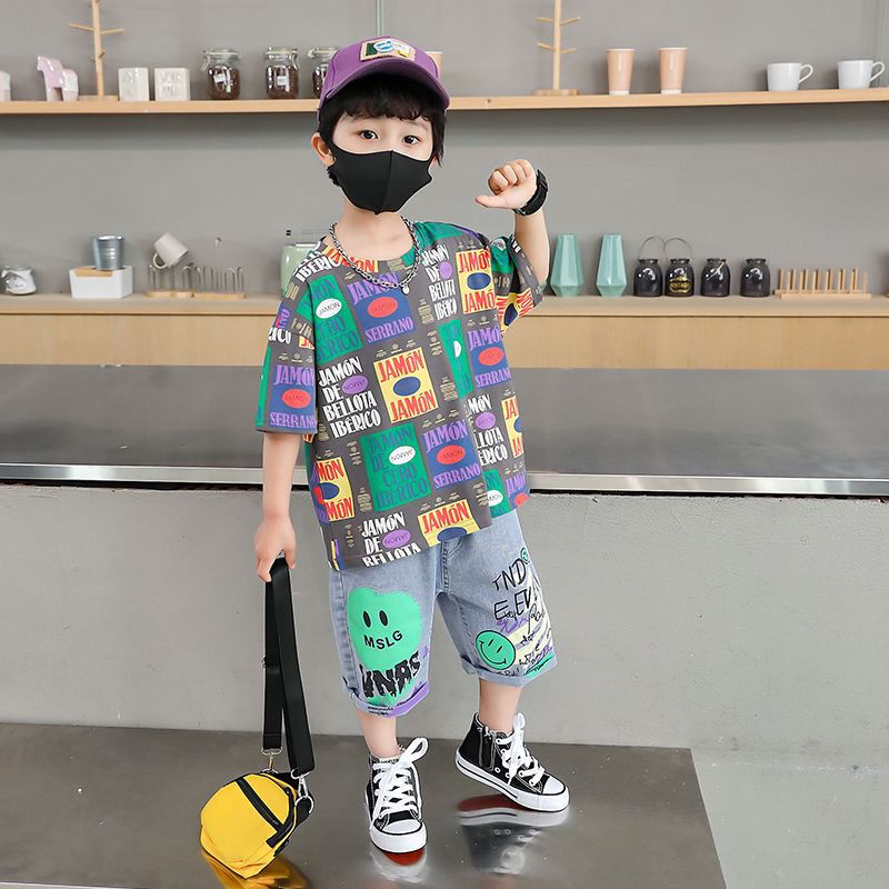 Summer clothing set for Boys 2023, new summer style for boys aged 3-6, a two-piece sporty cartoon boy set detail image 7