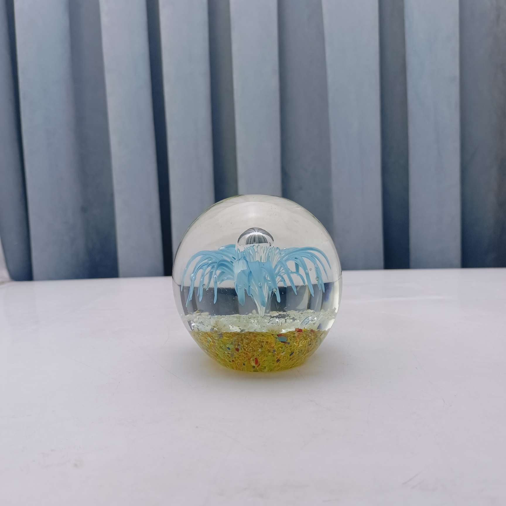 琉璃球夜光球海豚球琉璃工艺品琉璃摆件家居装饰品图