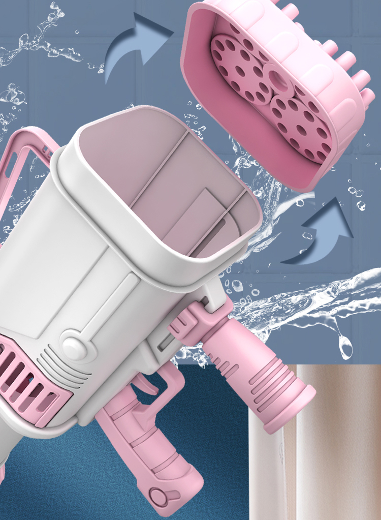 Children's fully automatic blowing Gatlin 64-hole bubble machine gun Laifu bubble gun toy pic 10