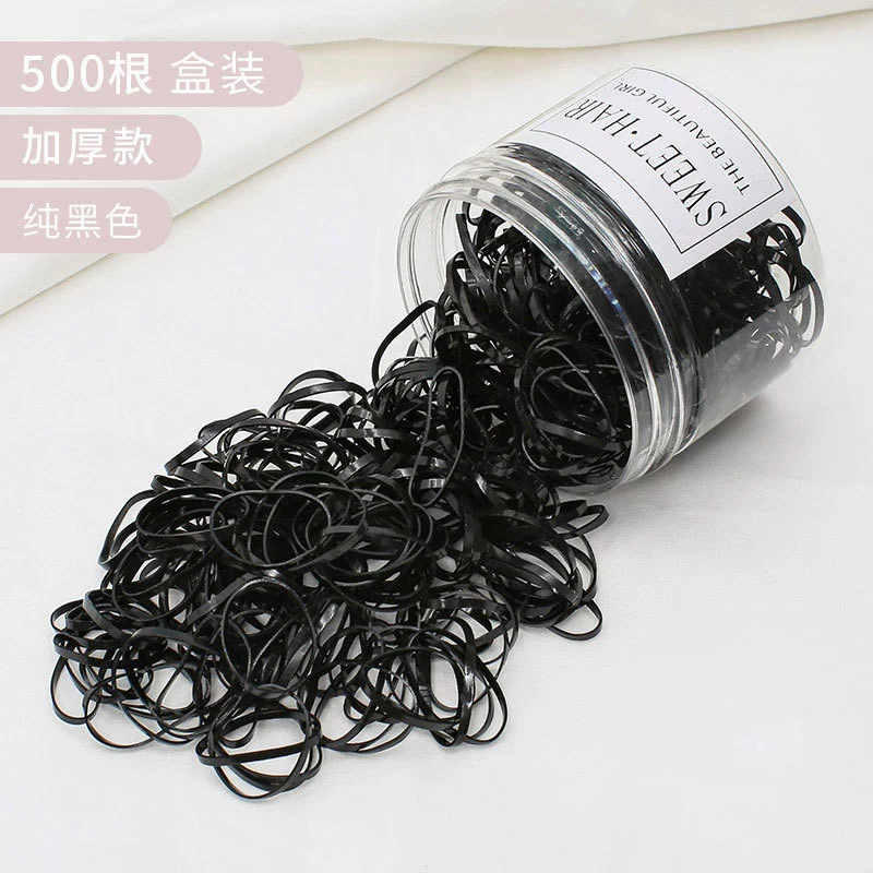 Colorful hair tie for girls, black Korean version, cute thickened disposable leather band hair tie headwear, popular online hair tie Application Scenario