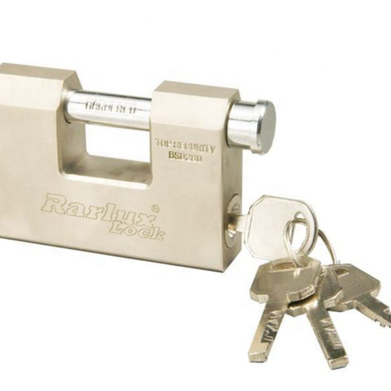 Rarlux重型钢卸扣实心挂锁D型加拿大矩形黄铜挂锁详情图3
