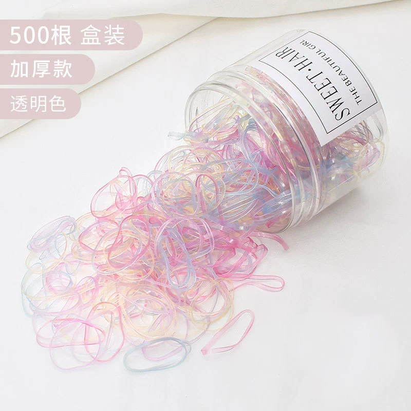 Colorful hair tie for girls, black Korean version, cute thickened disposable leather band hair tie headwear, popular online hair tie detail image 5
