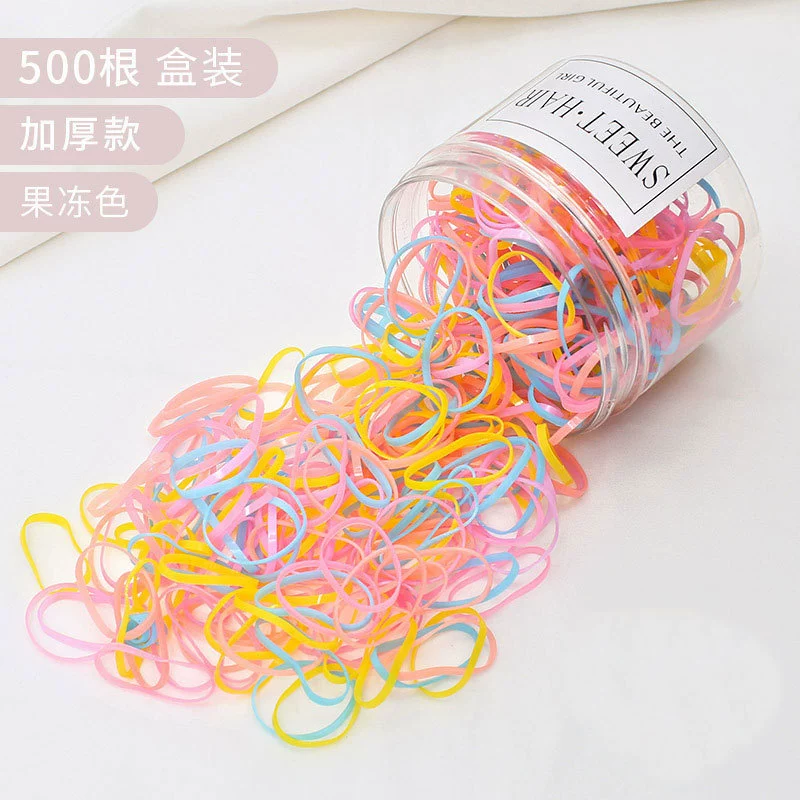 Colorful hair tie for girls, black Korean version, cute thickened disposable leather band hair tie headwear, popular online hair tie detail image 9