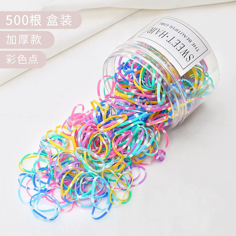 Colorful hair tie for girls, black Korean version, cute thickened disposable leather band hair tie headwear, popular online hair tie detail image 8