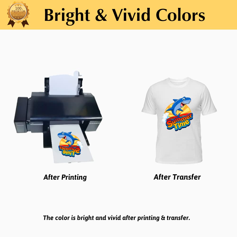 T-shirt heat transfer paper A4 light-colored transfer paper T-shirt heat transfer paper compatible with inkjet and laser printing transfer paper T-shirt heat sublimation paper Specification image