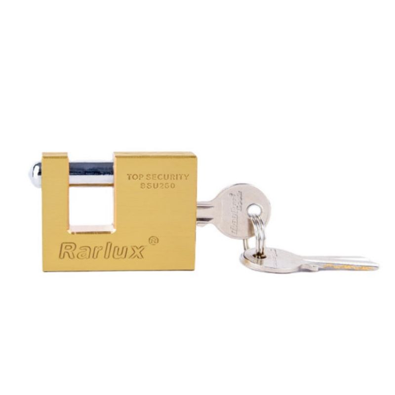 Rarlux 50-90mm高安全实心挂锁锁扣镀铬外壳硬化黄铜矩形挂锁