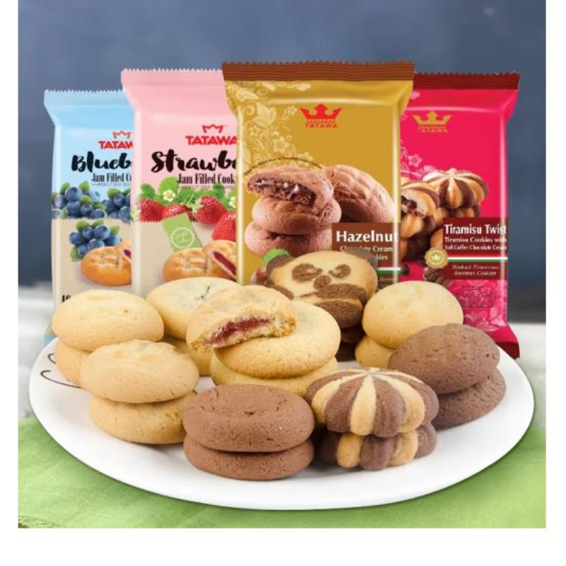马来西亚进口TATAWA曲奇饼干120g 葡萄干巧克力味等多种 24袋*箱