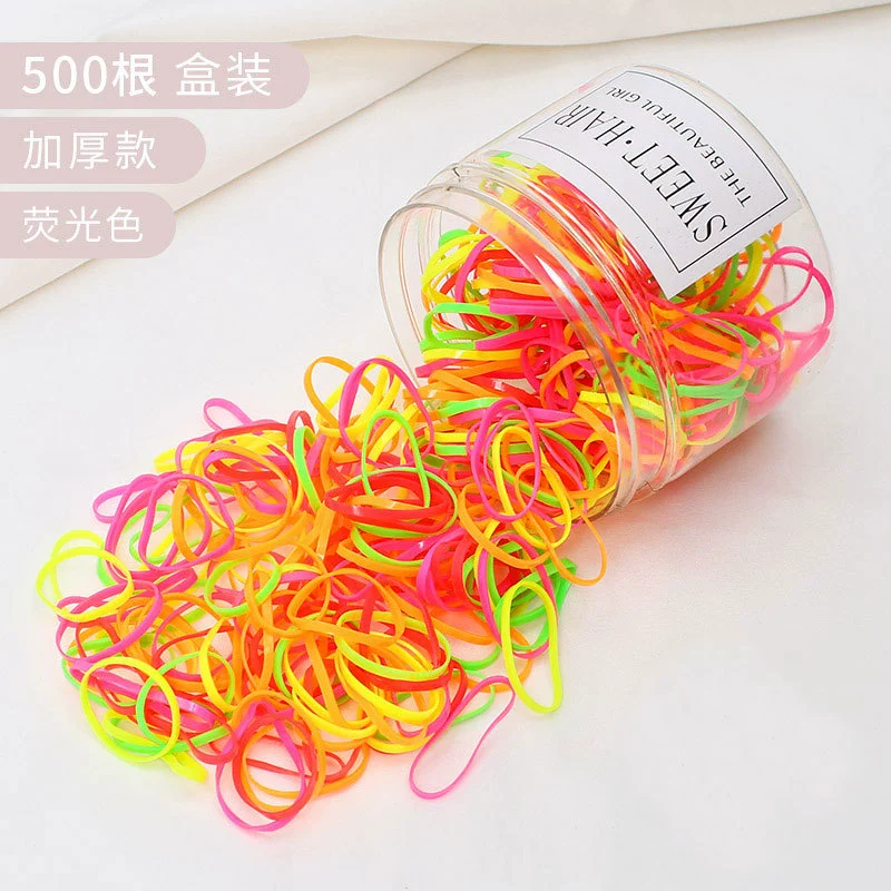 Colorful hair tie for girls, black Korean version, cute thickened disposable leather band hair tie headwear, popular online hair tie detail image 6