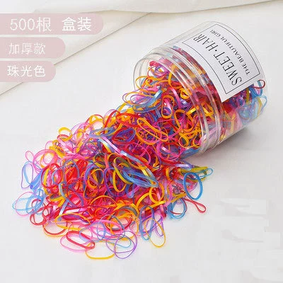 Colorful hair tie for girls, black Korean version, cute thickened disposable leather band hair tie headwear, popular online hair tie detail image 7