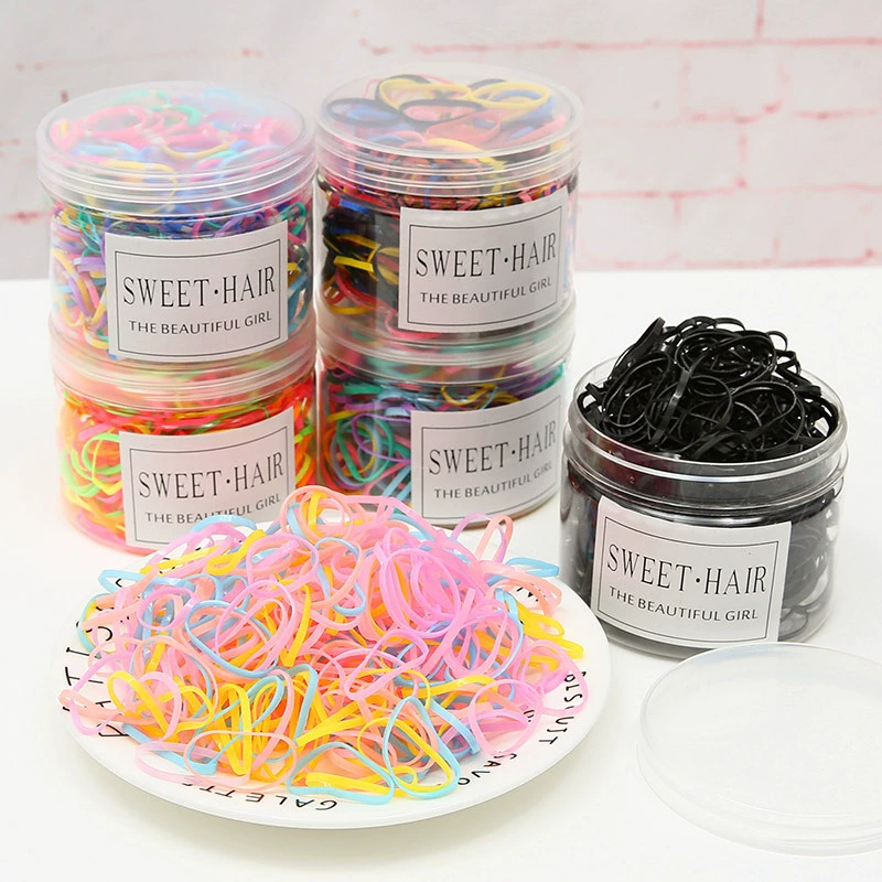 Colorful hair tie for girls, black Korean version, cute thickened disposable leather band hair tie headwear, popular online hair tie detail image 12