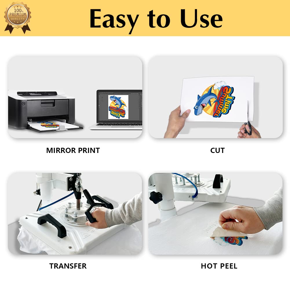 T-shirt heat transfer paper A4 light-colored transfer paper T-shirt heat transfer paper compatible with inkjet and laser printing transfer paper T-shirt heat sublimation paper Application Scenario